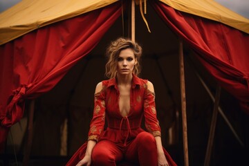 circus women in circus tent