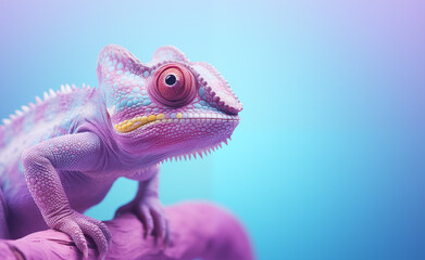 Obraz premium Creative animal concept against pink bright background. 