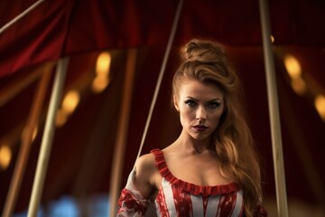 circus entertainment, women in circus tent