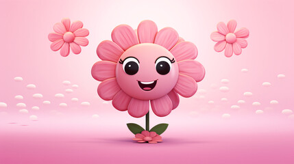 Cute Pink Cartoon Flower