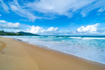 Beautiful sea beach background,Amazing sea ocean in good weather day,Beautiful waves crashing on...