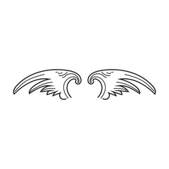 Sketch angel wing. Angel feather wing