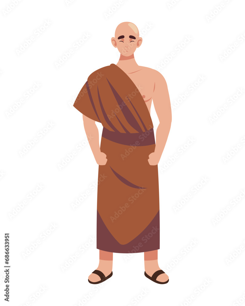 Wall mural buddhist monk character