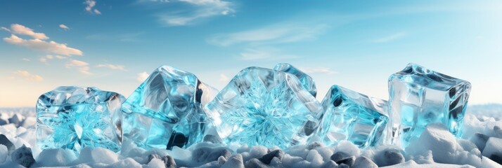 Winter Frost Patterns On Glass Ice , Banner Image For Website, Background, Desktop Wallpaper
