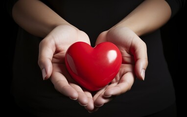 Hands Holding a Heart: Hands forming or holding a red heart, symbolizing love