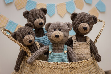 Knitted handmade toys