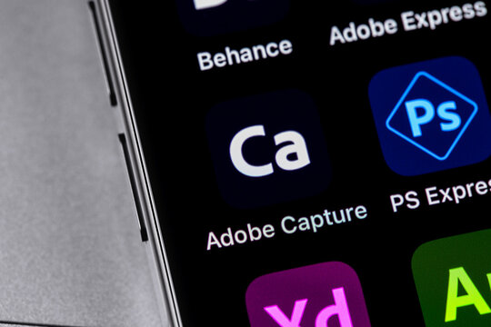 Adobe Capture mobile app. Adobe Capture transforms your images into beautiful color palettes, vectors, fonts, patterns, and more. Batumi, Georgia - November 5, 2023