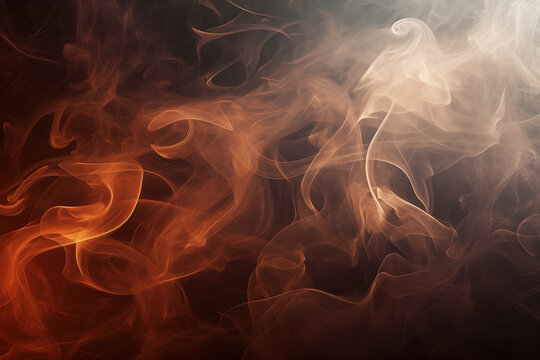 A abstract image of white rising smoke on black background
