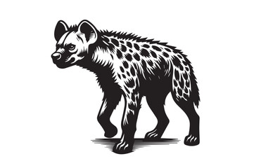 Hyena. Simple isolated vector illustration. Black color.