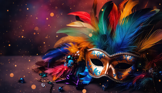 Colored Masquerade Mask, concept carnival