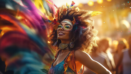 Obraz premium woman in masquerade costume at masquerade