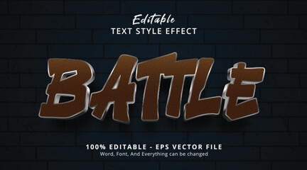 Battle text on luxury black and gold style effect, editable text effect