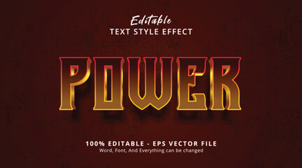 Power text on luxury bronze style effect, editable text effect