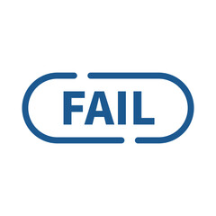 Fail Stamp In Blue Line Rounded Rectangle Shape For Information Sign Announcement
