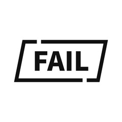 Fail Stamp In Black Line Rectangle Parallelogram Shape For Information Sign Announcement
