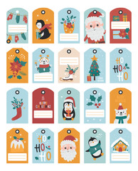 Christmas stickers big collection for gift tags.