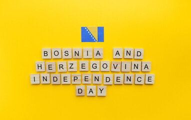 On March 1, Independence Day of Bosnia and Herzegovina, a minimalistic banner with an inscription...