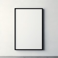 a black frame on a white wall