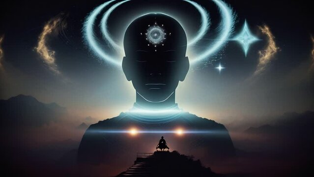 Abstract meditation and futuristic world