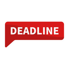 Deadline In Red Rectangle Shape For Limited Time Notification Information Announcement
