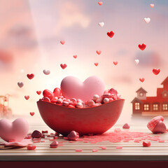 valentine's day image, hearts and roses