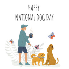 International Dog Day celebration. international dog day background. 
world dog day. August 26. Vector illustration. poster,
 banner, greeting card, flyer. Happy National Dog Day. sale. event, party.