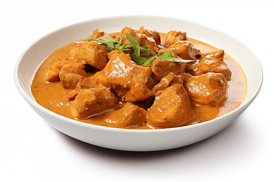 A image of a disk curry chicken isolated on white background