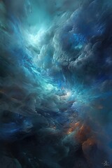 Obraz premium blue dramatic sky with clouds