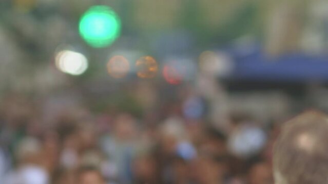 Blurry Crowd - people walking on street