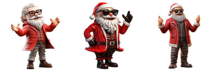 Cool Santa Claus with glasses, a chic beard and a cool suit.