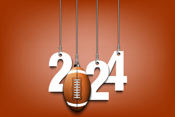 Happy New Year 2024 and football ball