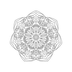 Mandala. Zentangle inspired zen doodle illustration with tribal boho chic ornaments. Mandala background. Oriental ornamental illustration.