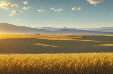 golden wheat field at sunset