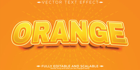 Orange text effect, editable fruit and nature customizable font style