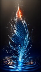 Water Element Feather Wallpaper