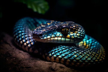 close up of a python.