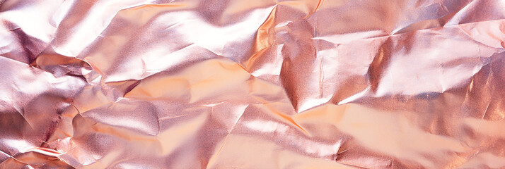 crumpled foil paper texture background. Generative AI image.
