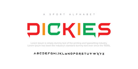 Dickies , a modern alphabet lowercase font. minimalist typography vector illustration design