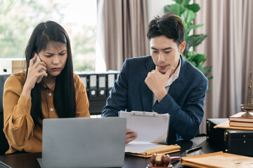 Team lawyer meeting working hard about legal legislation.