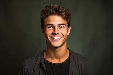 Studio portrait of a beautiful young man with an attractive smile.