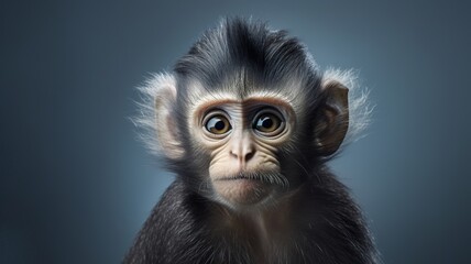 Fototapeta premium Monkey, Minimalistic Professional Portrait, Generative AI 