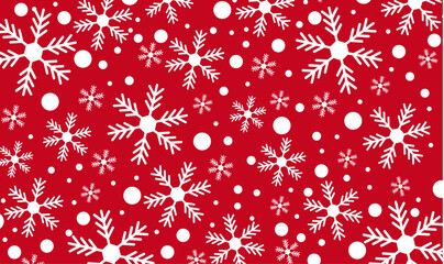 Fototapeta na wymiar Christmas red background with a traditional snowflake pattern design