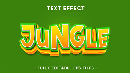 Jungle text, with modern and simple style,3d text effect
 