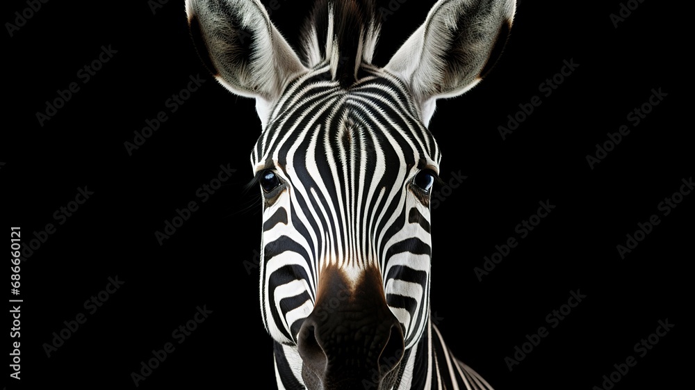 Wall mural Zebra, Minimalistic Professional Portrait, Generative AI