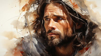 Jesus christ portrait, almighty holly god
