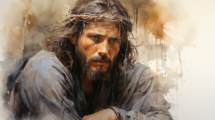 Jesus christ portrait, almighty holly god - obrazy, fototapety, plakaty