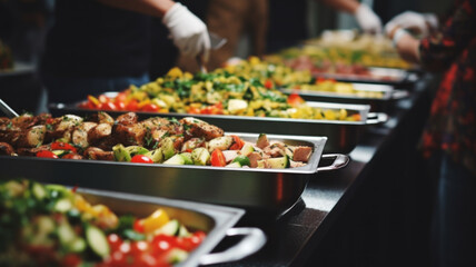 buffet food catering close up