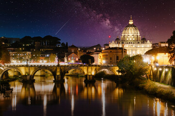 Vatican basilica at sunset Rome Italy
 - obrazy, fototapety, plakaty