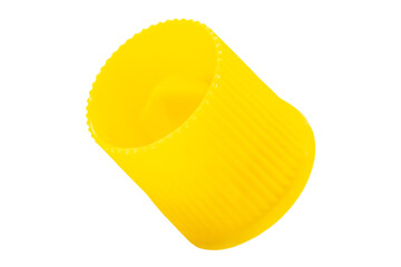 yellow plastic cap of a mustard tube