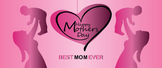 Happy Mother's Day. banner, Greeting card, poster